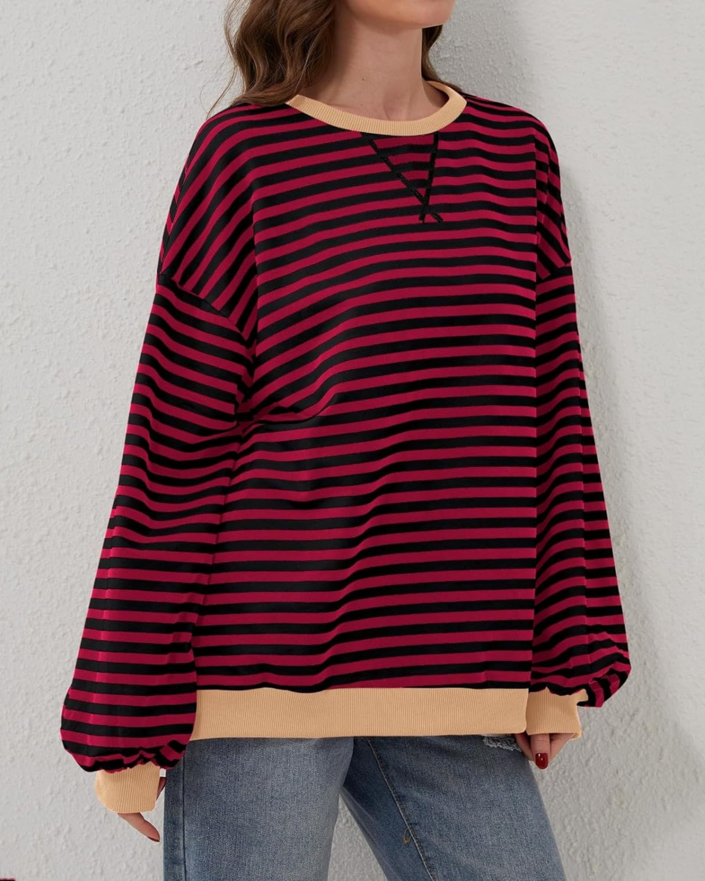 Vellana | Oversized Striped Sweatshirt