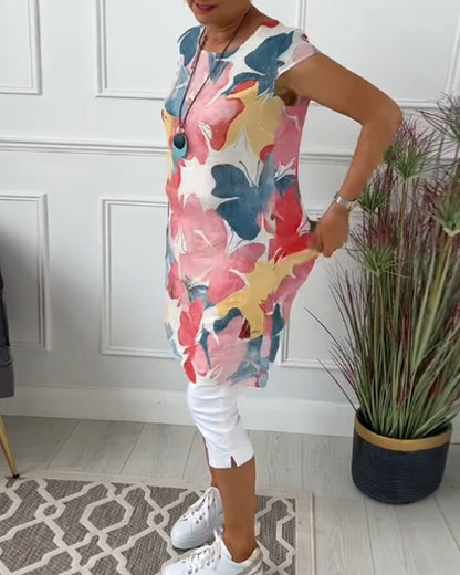 Ariana™ Colourful Relaxed Long Floral Top